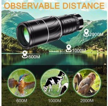 【Bans sale on Walmart】 16X52 Monocular Telescope, High Power Prism Compact Monoculars for Adults Kids HD Monocular Scope for Bird Watching Gifts Hiking Concert Travelling Sports Game with Phone Adapte